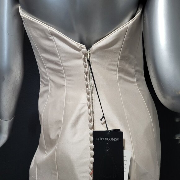 NWT~$1880~JUSTIN ALEXANDER~6/8~PEARL PINK STRAPLESS MERMAID WEDDING DRESS - Picture 13 of 16